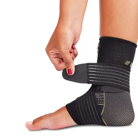 Ankle Brace for Women and Men - Ankle Compression Brace with Adjustable Straps, Sprain Braces, Arch Support for Sprained Ankle, Achilles Tendon Support Plantar Fasciitis Relief, Medium