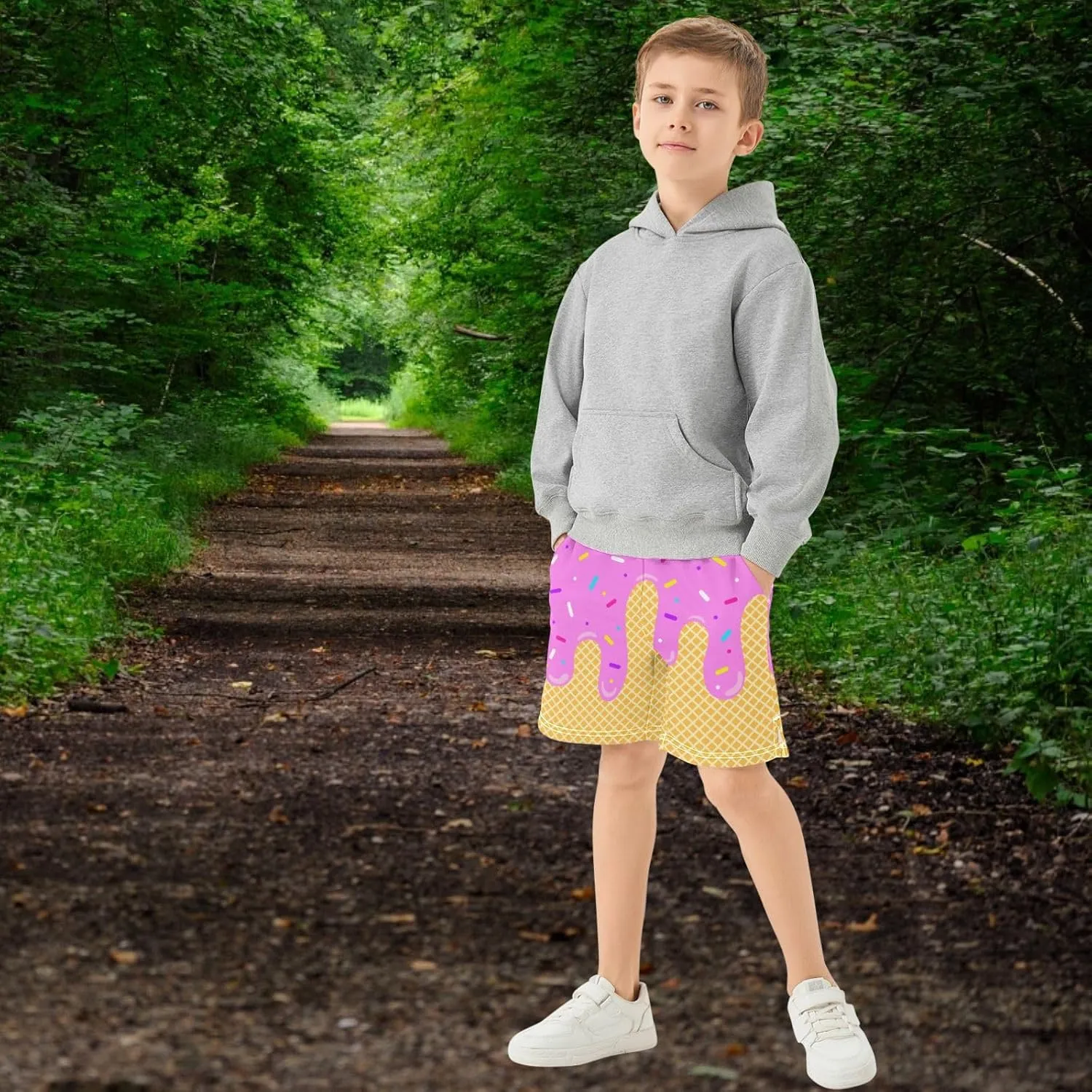 Boys Athletic Shorts Size 7-15 Boys' Casual Shorts with Pockets Elastic Waist Summer Kids Bottom for Sports Homewear