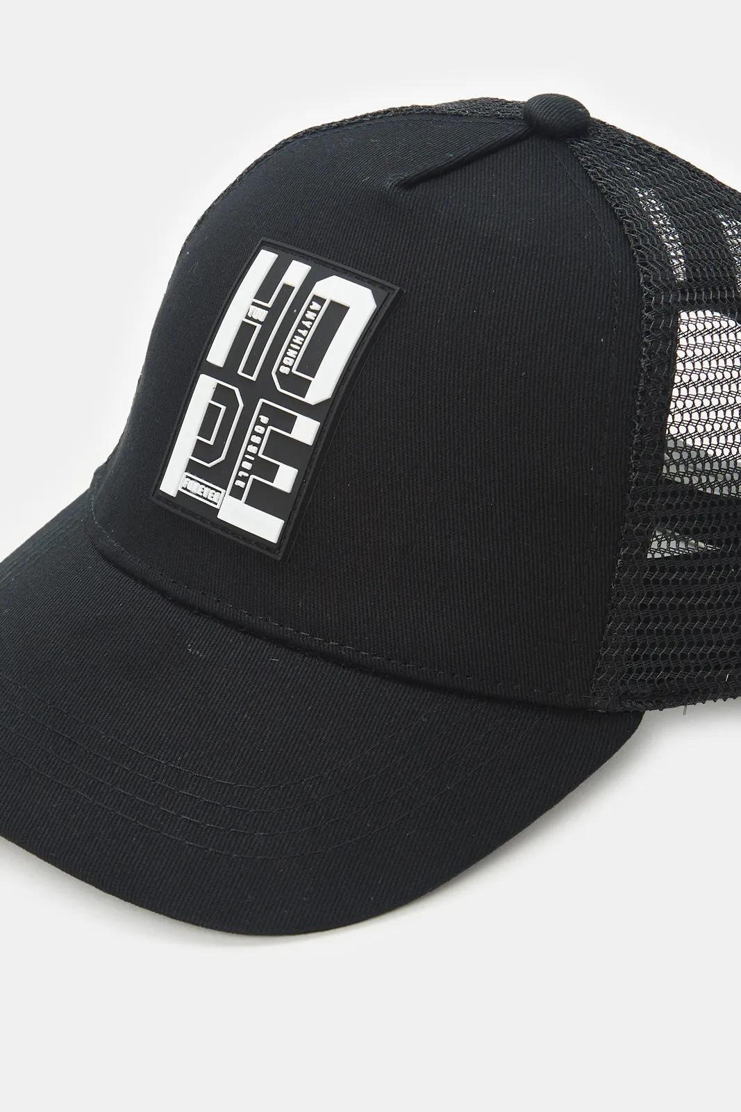 Boys Black Embroidery Cap