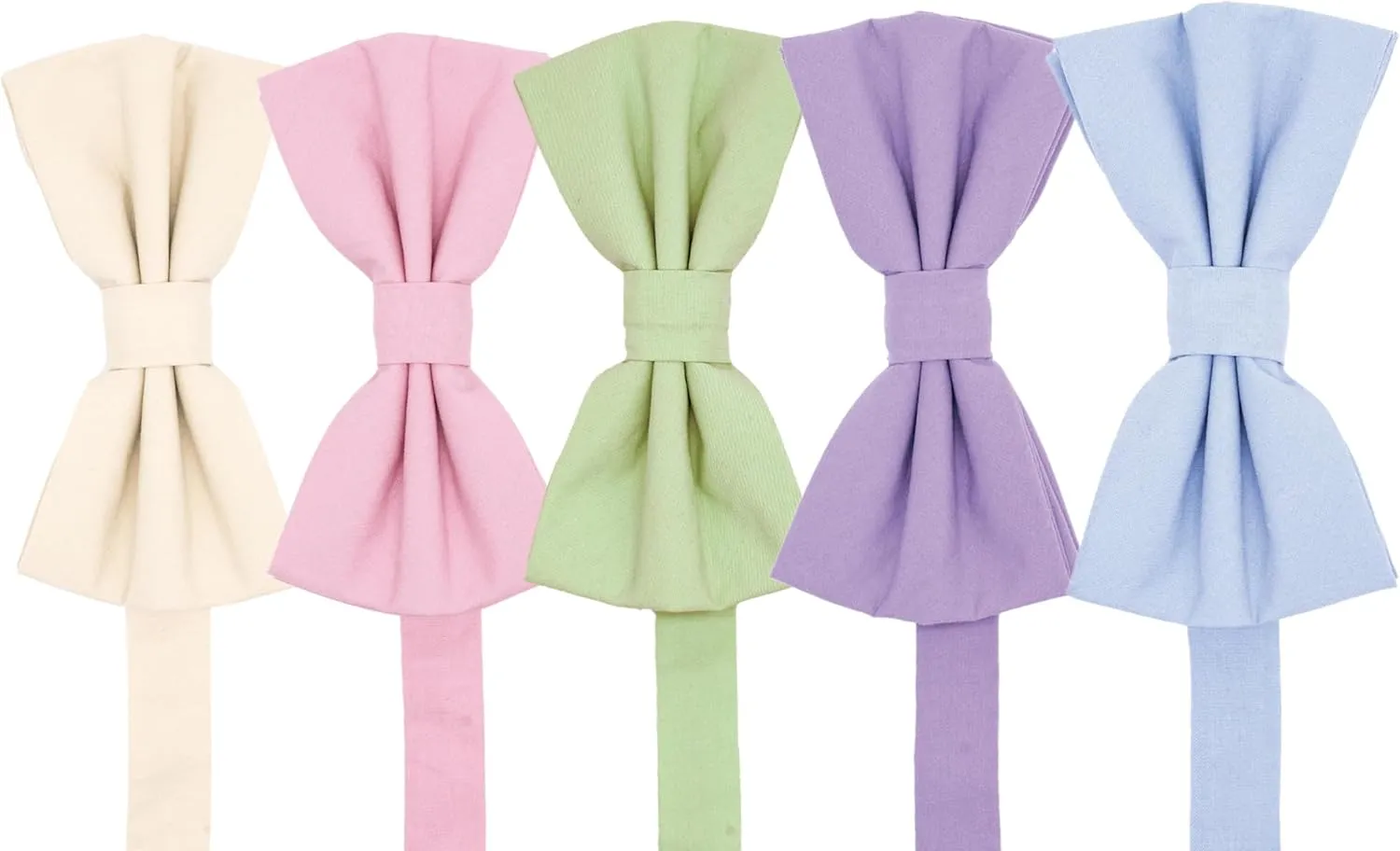 Boys Cotton Bow Ties 5 Pieces,Classic BowTies Pre-tied Adjustable Solid Color Bowtie For Kids