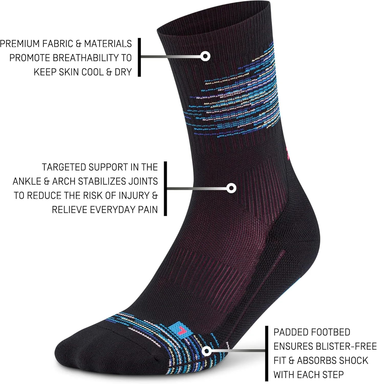 CEP Crew Cut Athletic Performance Running Socks - Paris Vibes Mid Cut Compression Socks for Men and Women