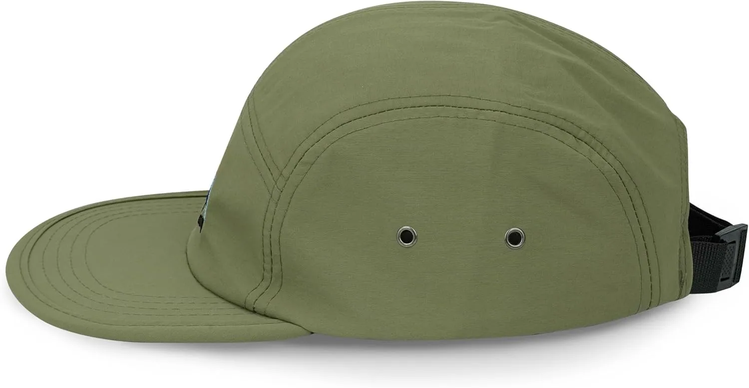 CLAPE Men's Snapback Hat 5 Panel Hat Women Flat Brim Embroidered Baseball Cap with Adjustable Straps Outdoor Camper Hat