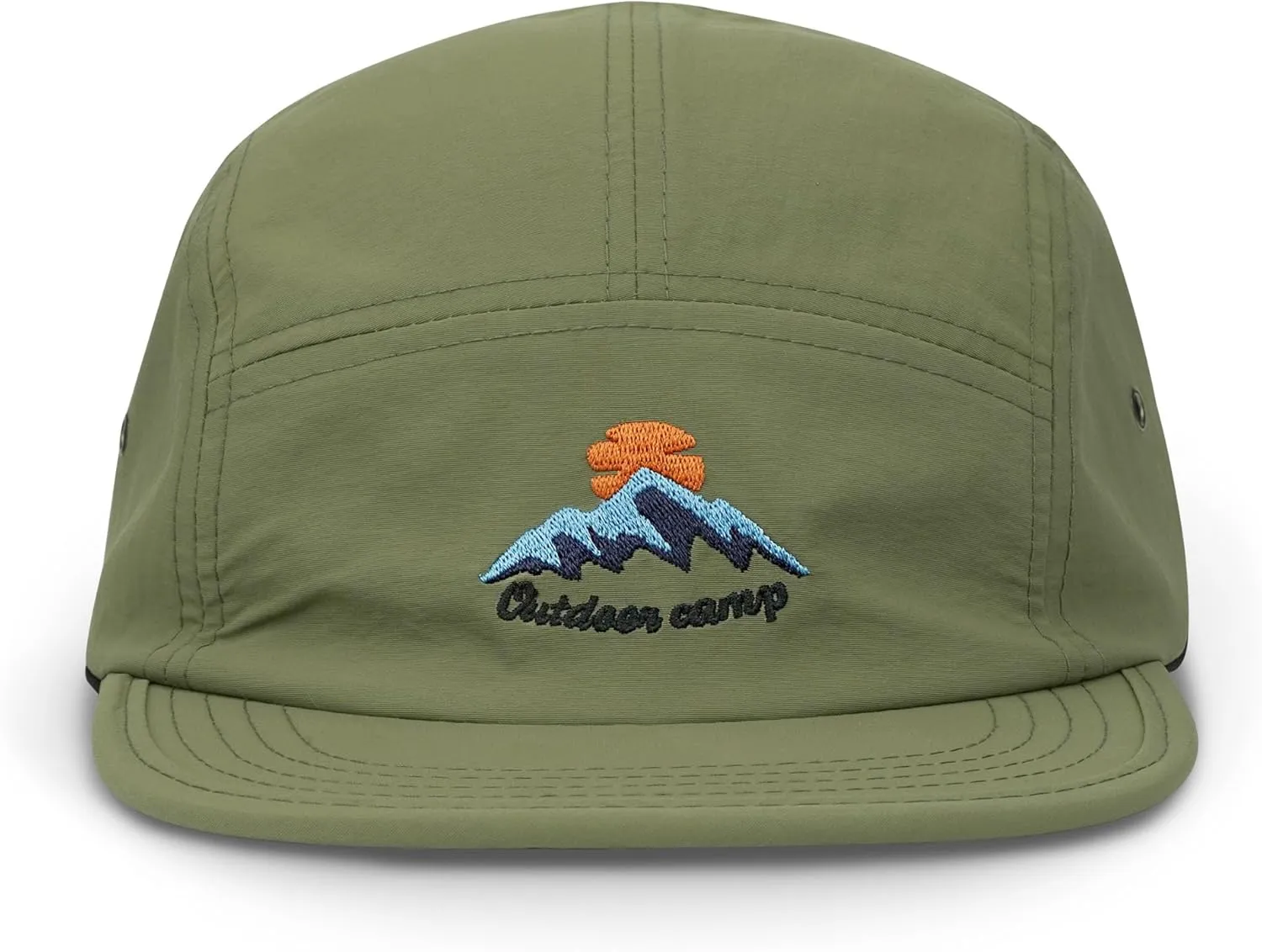 CLAPE Men's Snapback Hat 5 Panel Hat Women Flat Brim Embroidered Baseball Cap with Adjustable Straps Outdoor Camper Hat