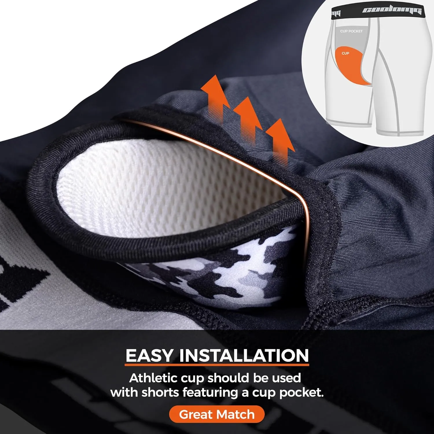 COOLOMG Mens Compression Shorts with Cup Athletic Sliding Underwear for Baseball Football MMA Lacrosse Field Hockey