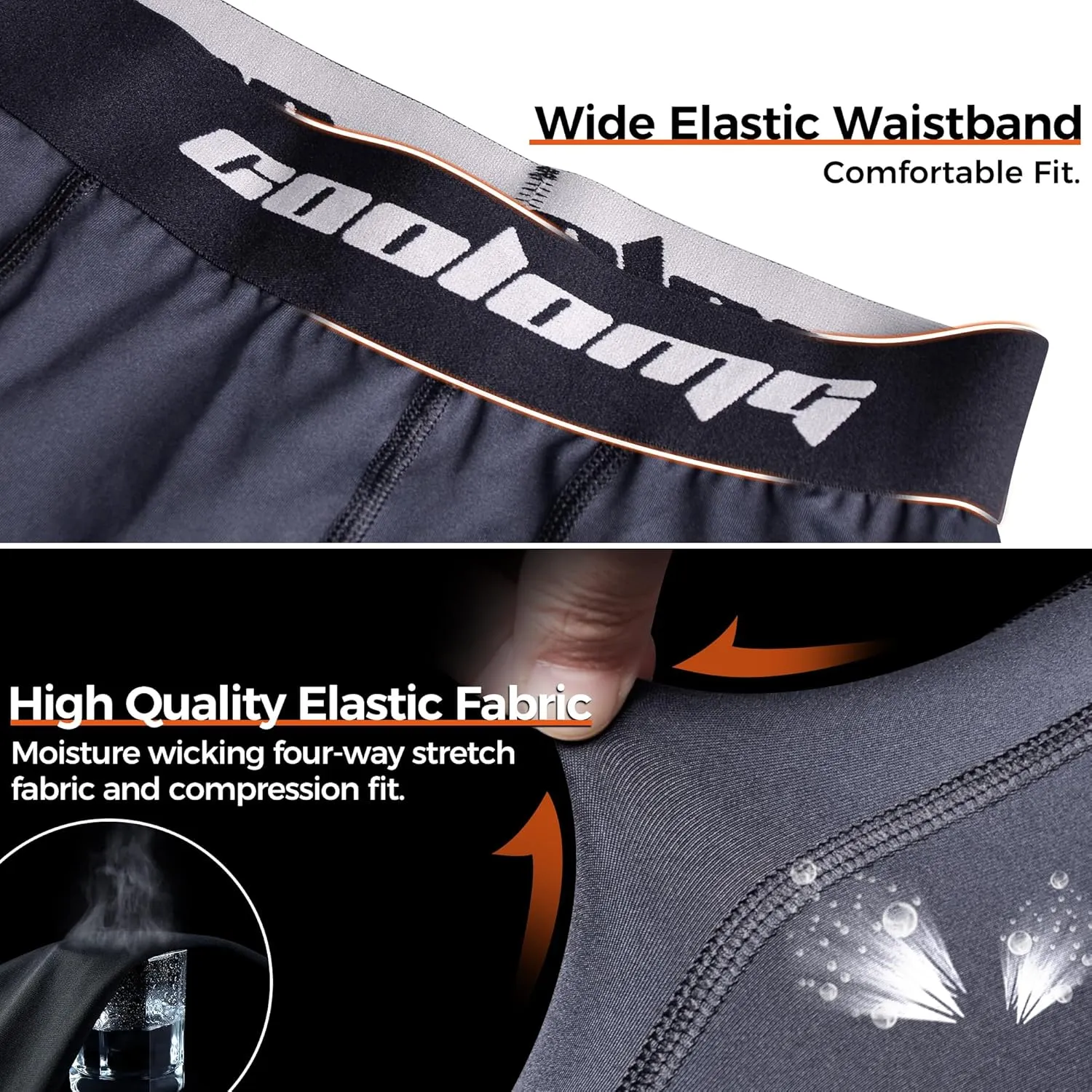 COOLOMG Mens Compression Shorts with Cup Athletic Sliding Underwear for Baseball Football MMA Lacrosse Field Hockey