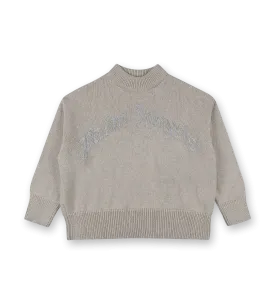 Curved Logo Sweater Ice Silver