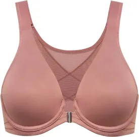 DELIMIRA Women's Front Closure Bras Posture Full Coverage Plus Size Underwire Unlined Back Support Plunge Seamless Bra B-H