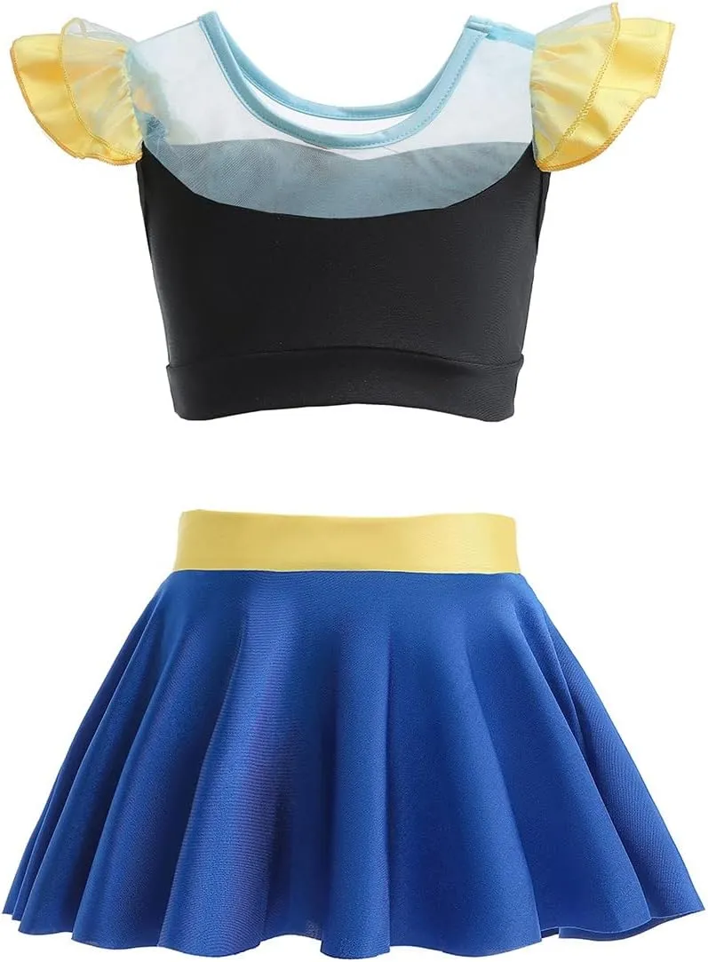 DYMCII Girls Princess Swimwear Two-Piece Tankini Set Bathing Suits Outdoors Beach Surfing Water Park Summer Swimsuits