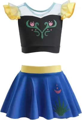 DYMCII Girls Princess Swimwear Two-Piece Tankini Set Bathing Suits Outdoors Beach Surfing Water Park Summer Swimsuits