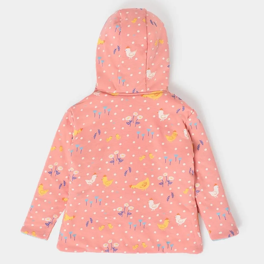 Farm Friends Quitter Reversible Jacket  Skyblue