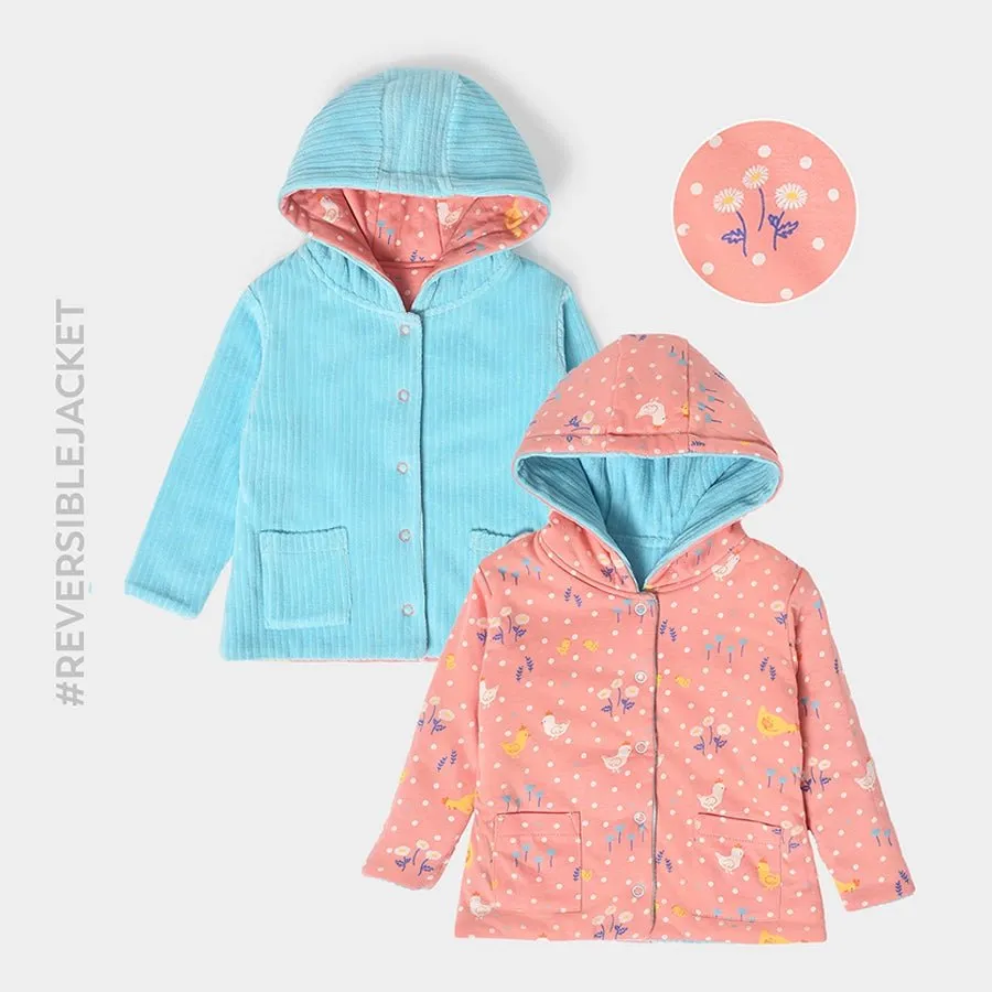 Farm Friends Quitter Reversible Jacket  Skyblue