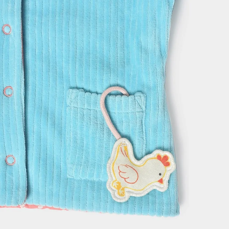 Farm Friends Quitter Reversible Jacket  Skyblue