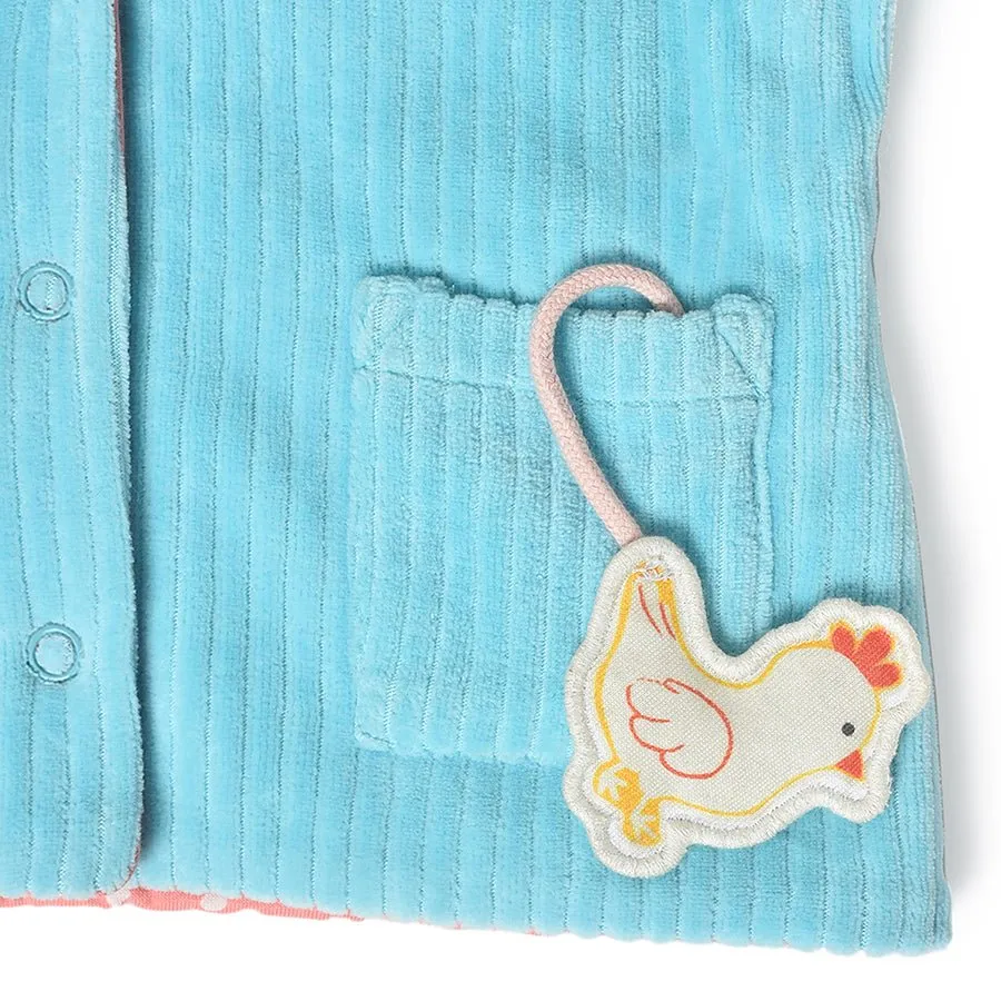 Farm Friends Quitter Reversible Jacket  Skyblue