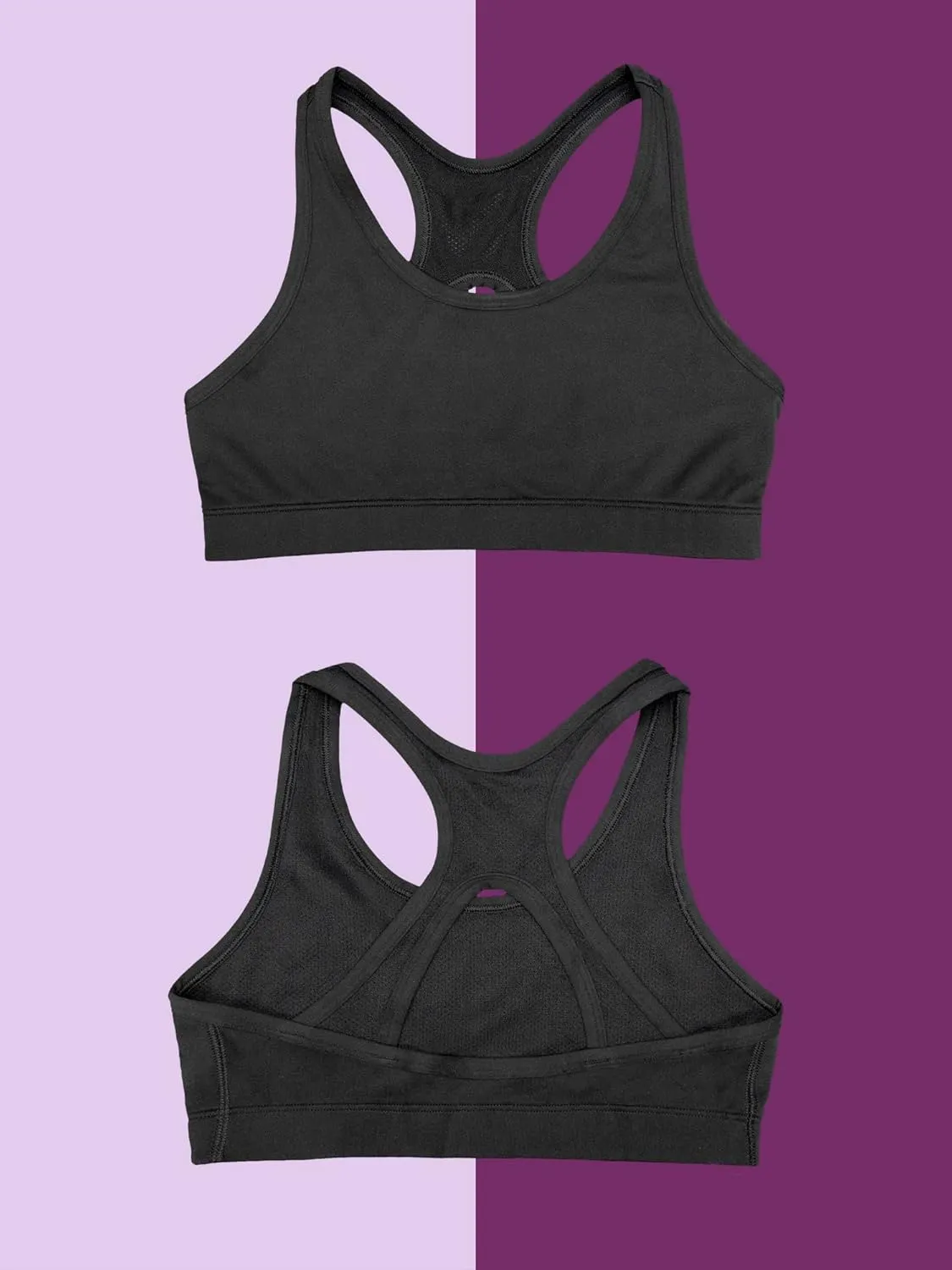 Fruit of the Loom Girls' Stay Dry Racerback Sports Bra