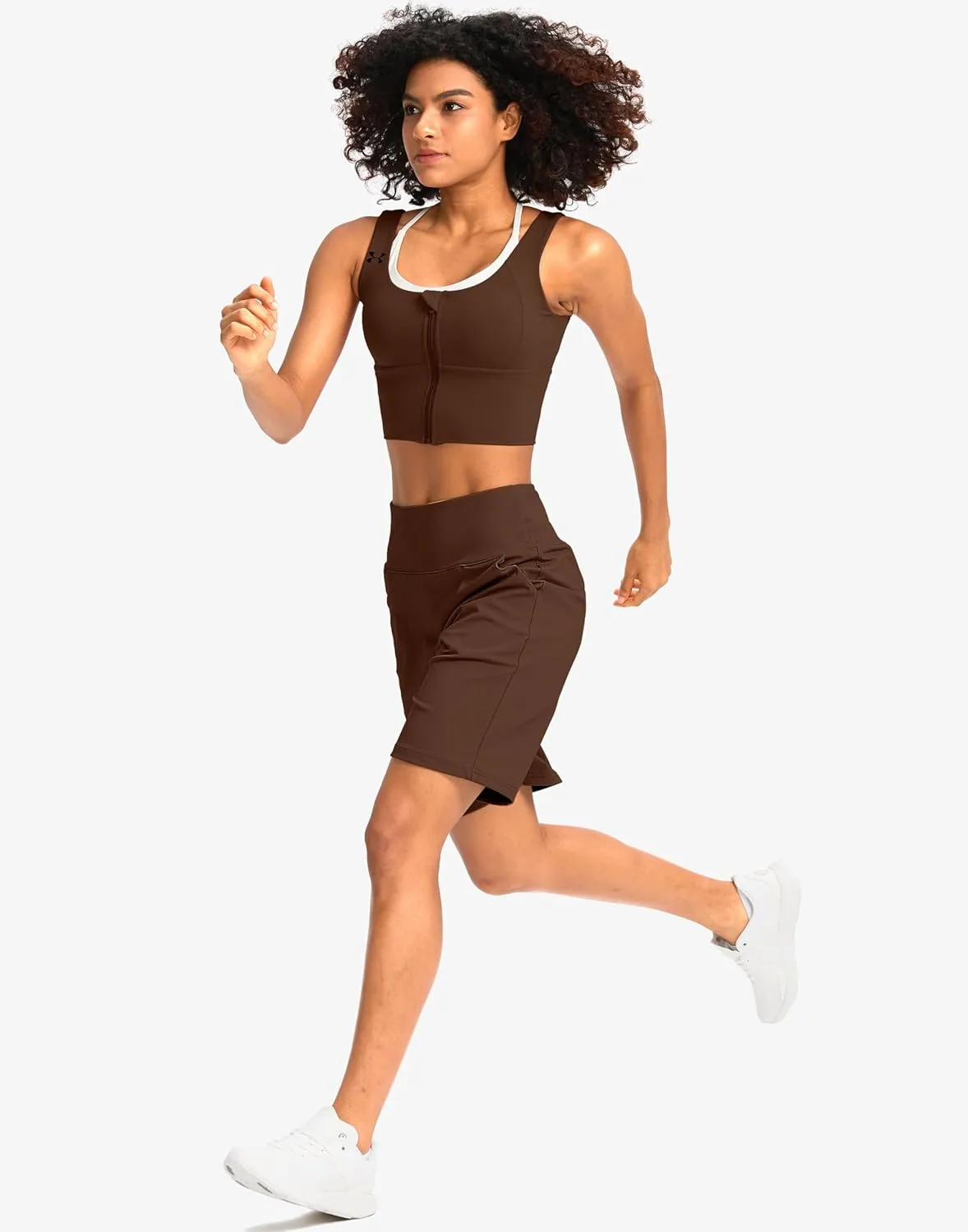 G Gradual Women's Bermuda Long Shorts with Pockets 9" High Waisted Knee Length Shorts for Women Walking Athletic Workout