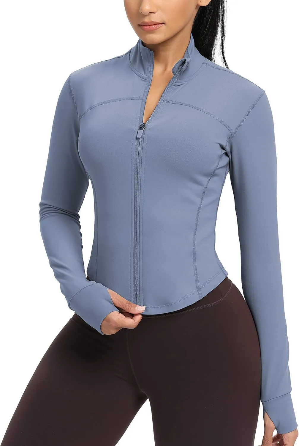 GYM RAINBOW Womens Zip Up Workout Jakcets Lightweight Slim Fit Running Athletic Jackets with Thumb Holes