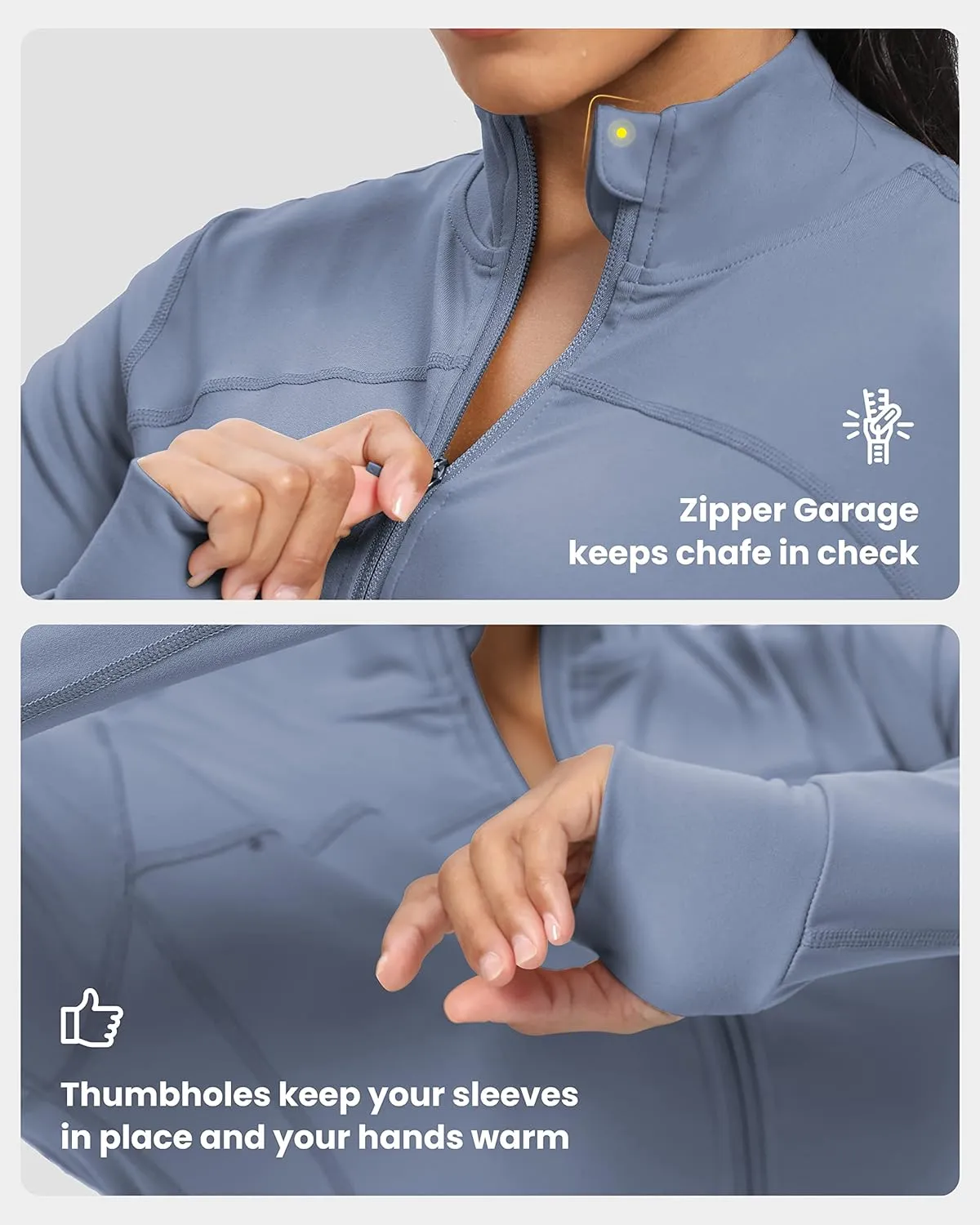 GYM RAINBOW Womens Zip Up Workout Jakcets Lightweight Slim Fit Running Athletic Jackets with Thumb Holes