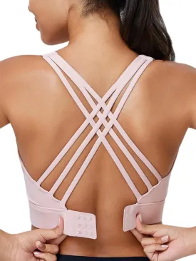 High Impact Sports Bra for Women High Support Molded Cups Strappy Womens Sports Bra for Workout,Training and Running