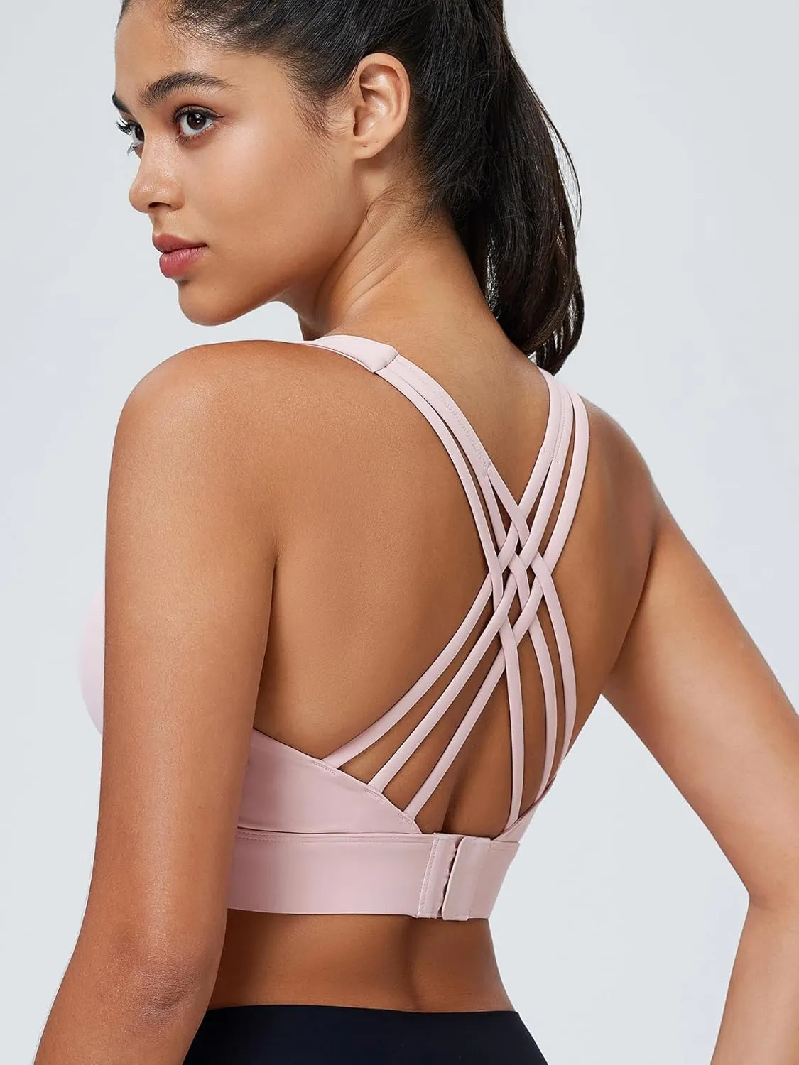 High Impact Sports Bra for Women High Support Molded Cups Strappy Womens Sports Bra for Workout,Training and Running