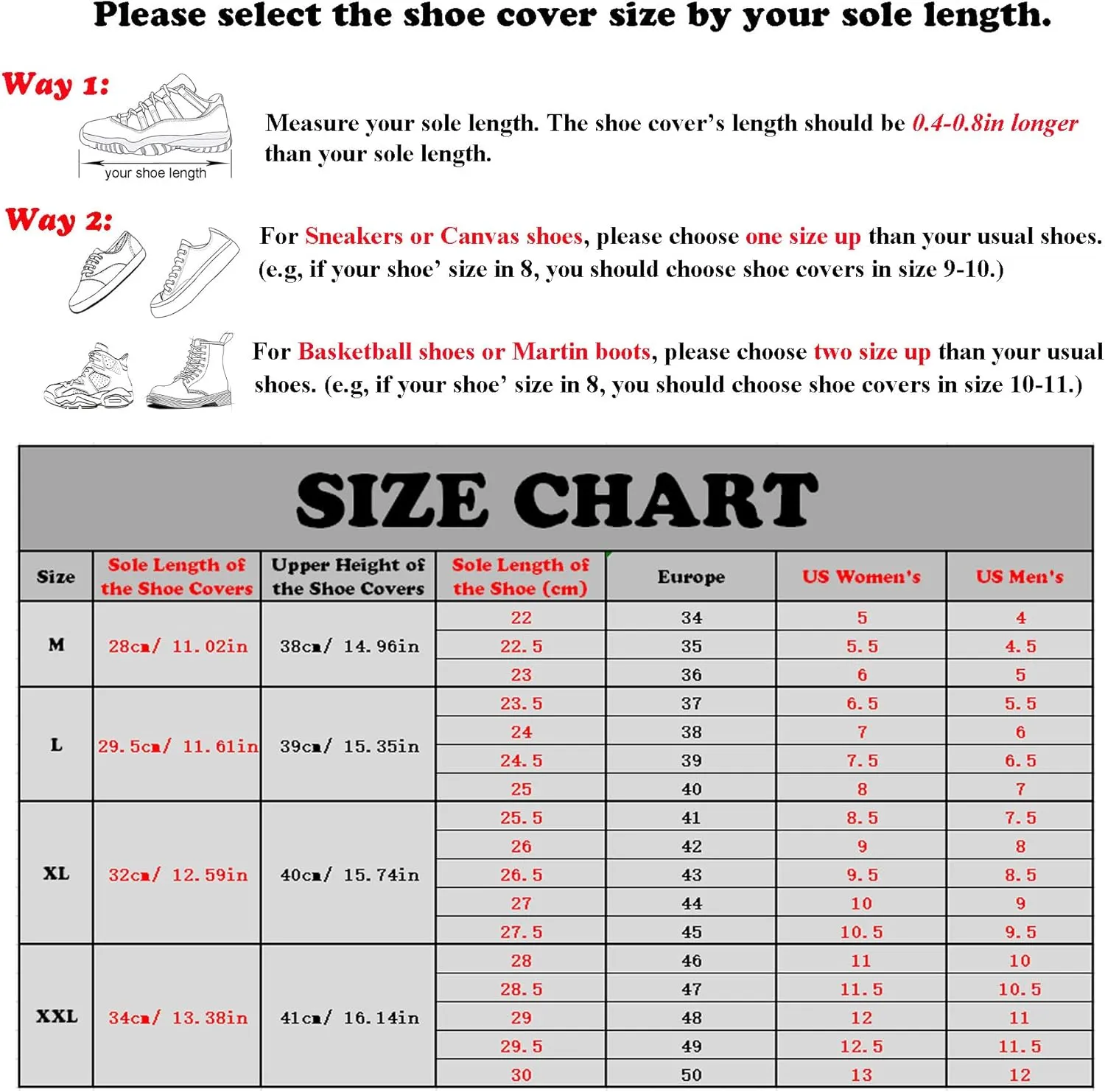 HLKZONE Waterproof Rain Boot Shoes Covers Foldable Reusable Slip Resistant Overshoes with Reflector for Women & Men