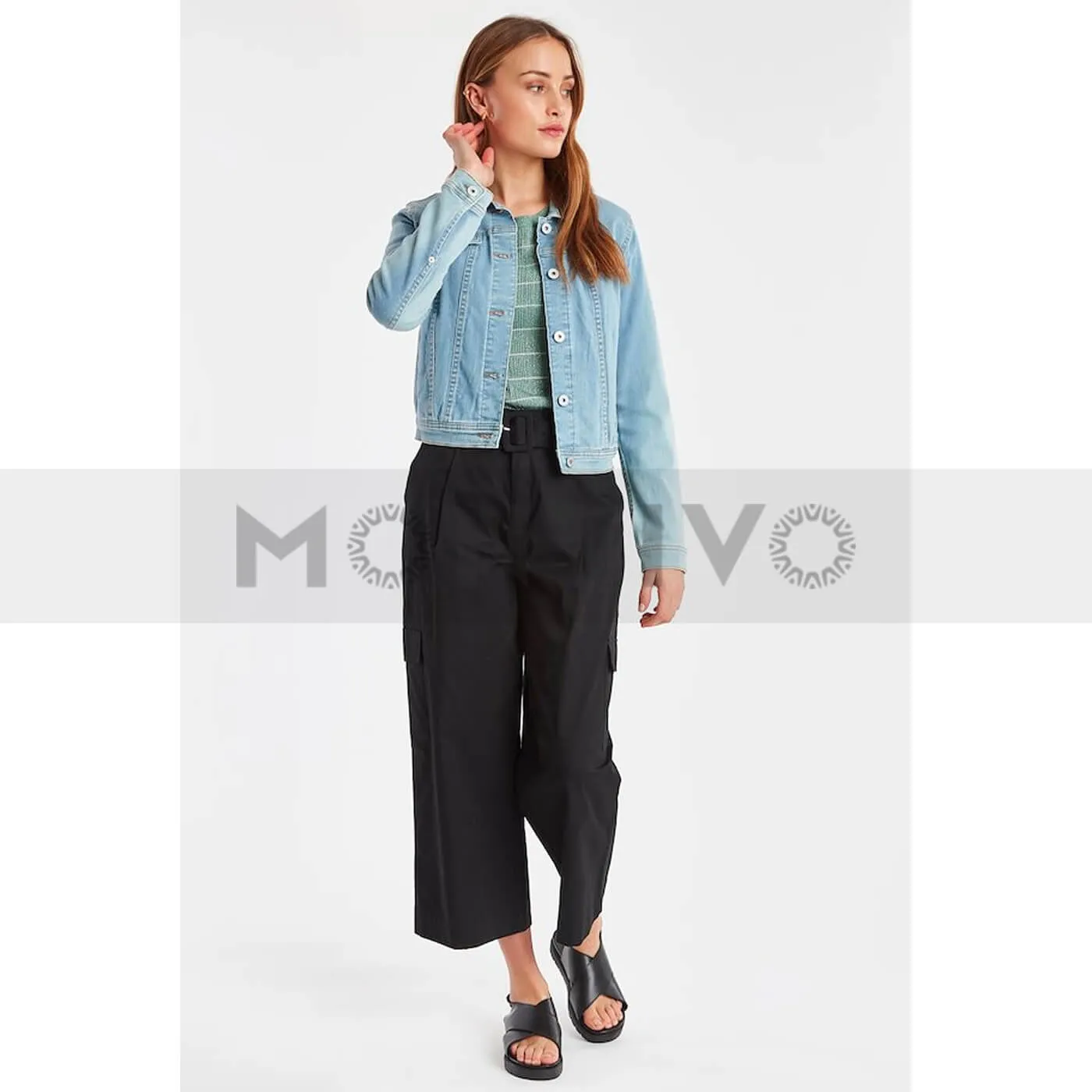 Ichi Pale Denim Sky Blue Jacket