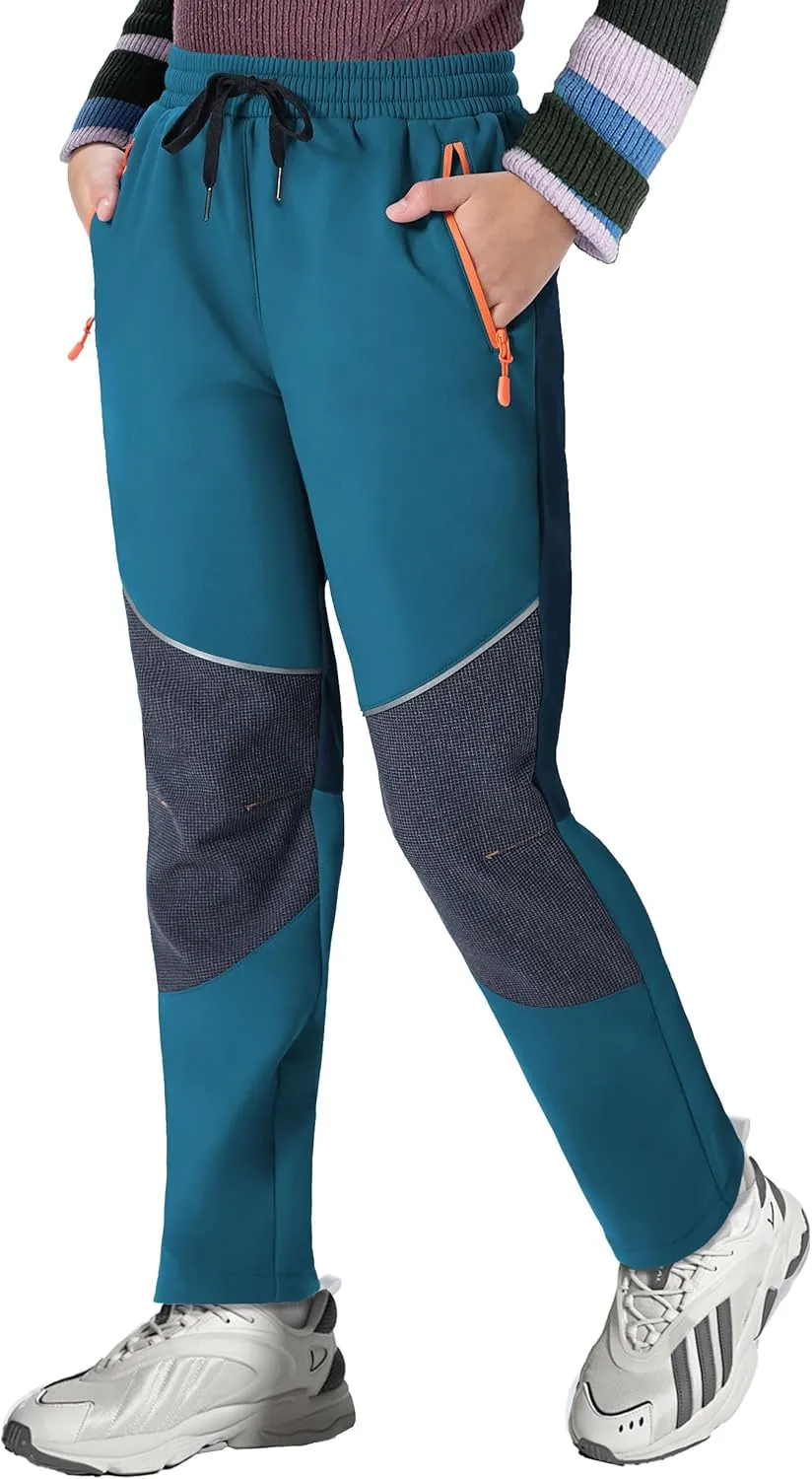 Kids Snow Ski Pants Hiking Boys Girls Outdoor Waterproof Windproof Fleece Warm Snowboard Pants