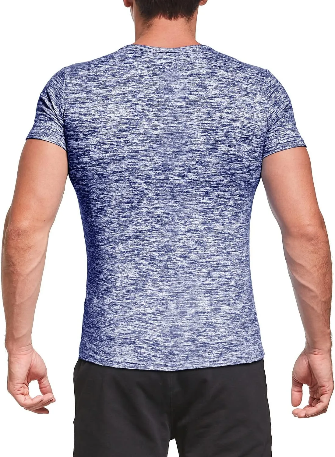 KUYIGO Mens Active T Shirts Sports Running Shirt Gym Workout Quick Dry Crew Neck Printing Tee Tops