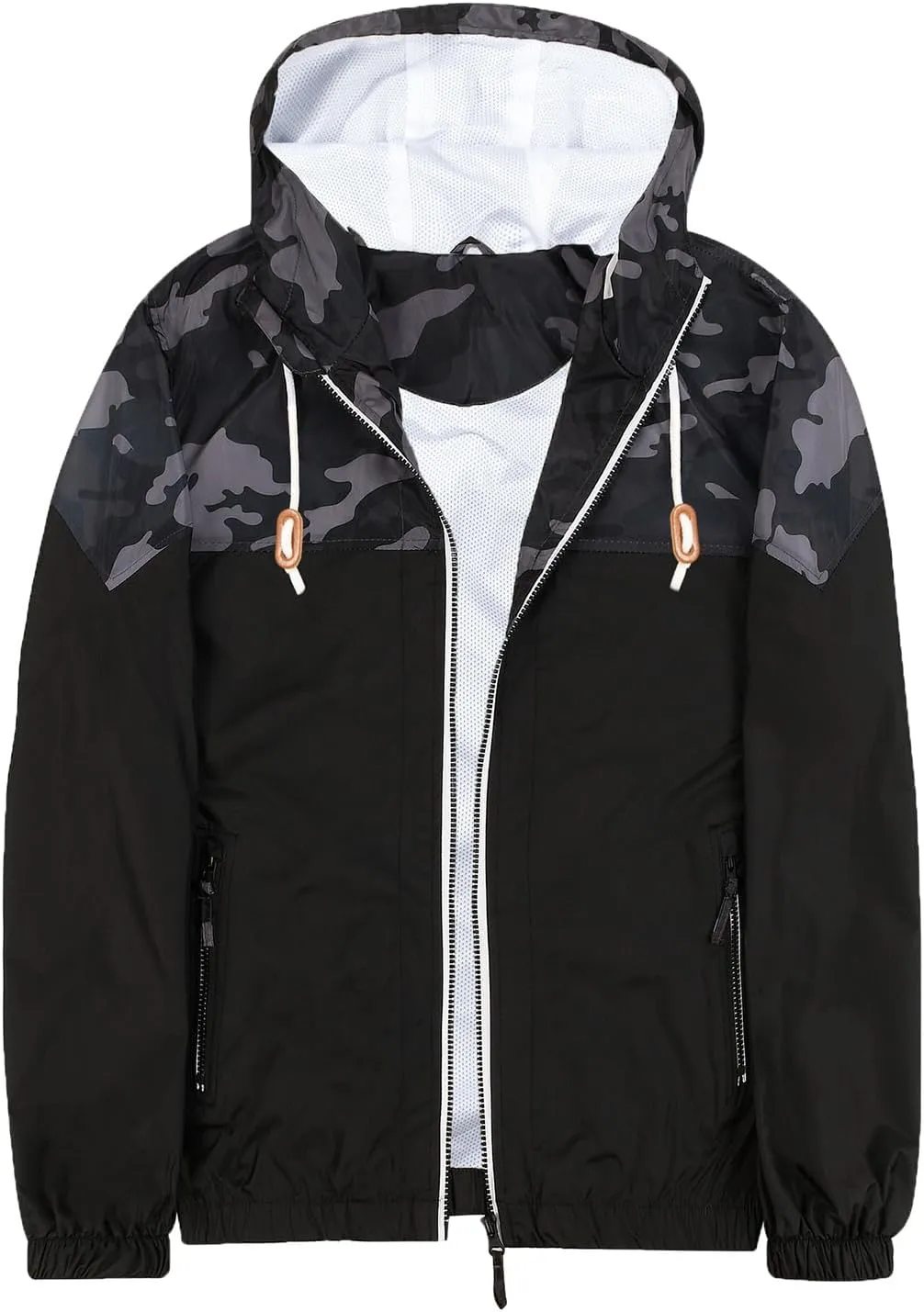MADHERO Mens Windbreaker Jacket Lightweight 90s Retro Wind Breakers