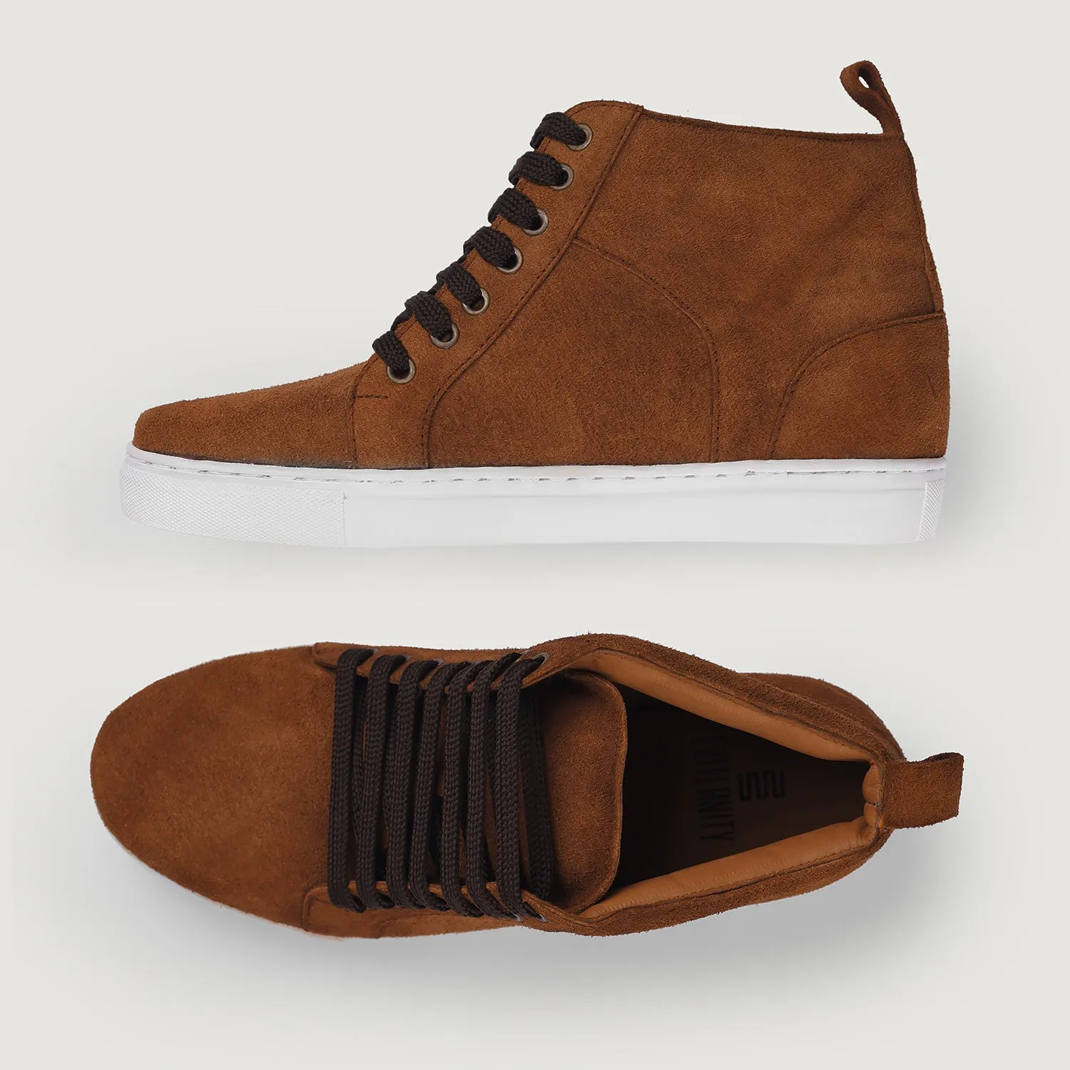 Marty High Top Brown Suede Sneakers