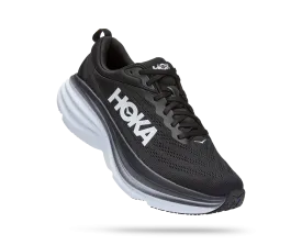 Men's Hoka Bondi 8 Color: Black / White (WIDE WIDTH)