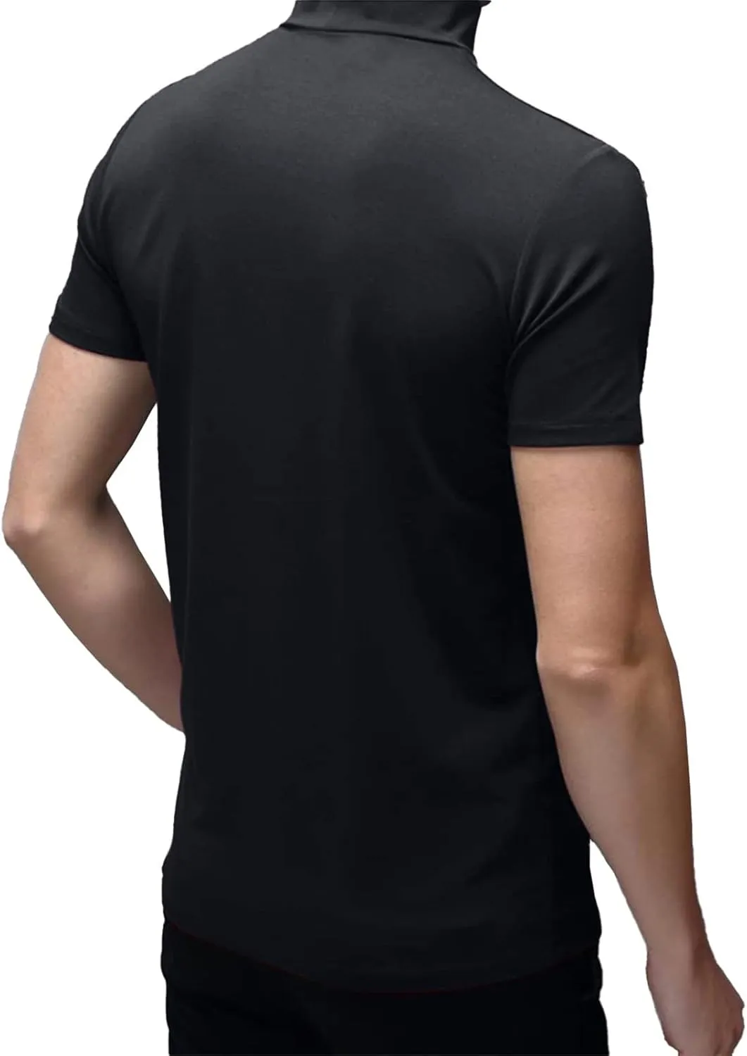 Mens T Shirt Short Sleeve Basic Mock Turtleneck Slim Fit Undershirt Pullover Thermal Solid Tops