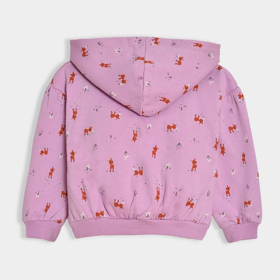 Misty Antelope Knitted Sweatshirt Pink
