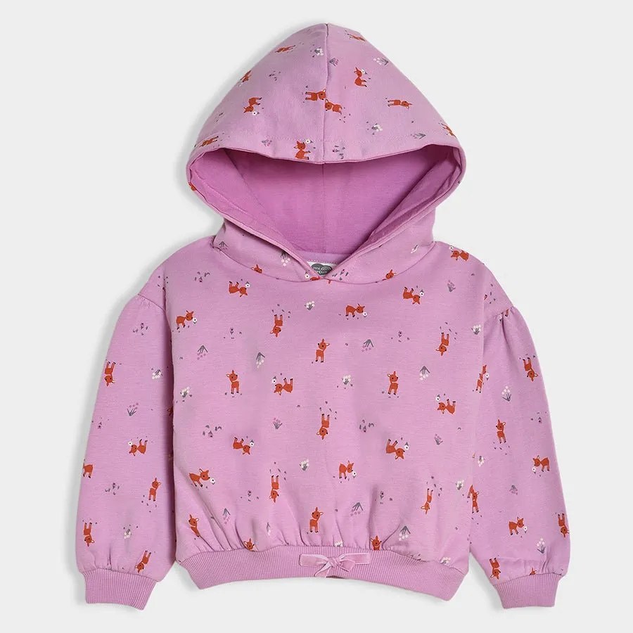 Misty Antelope Knitted Sweatshirt Pink