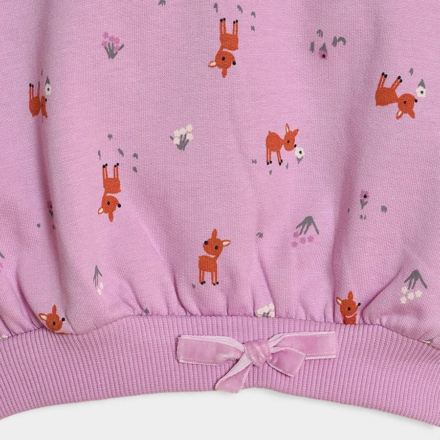 Misty Antelope Knitted Sweatshirt Pink