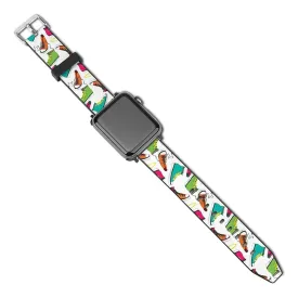 Neon High Top Sneakers Tennis Shoes Compatible with Apple Watch strap 44mm 42mm 40mm 38mm-Enhanced adjustable leather PU strap, classic buckle, suitable for iWatch series SE/6/5/4/3/2/1