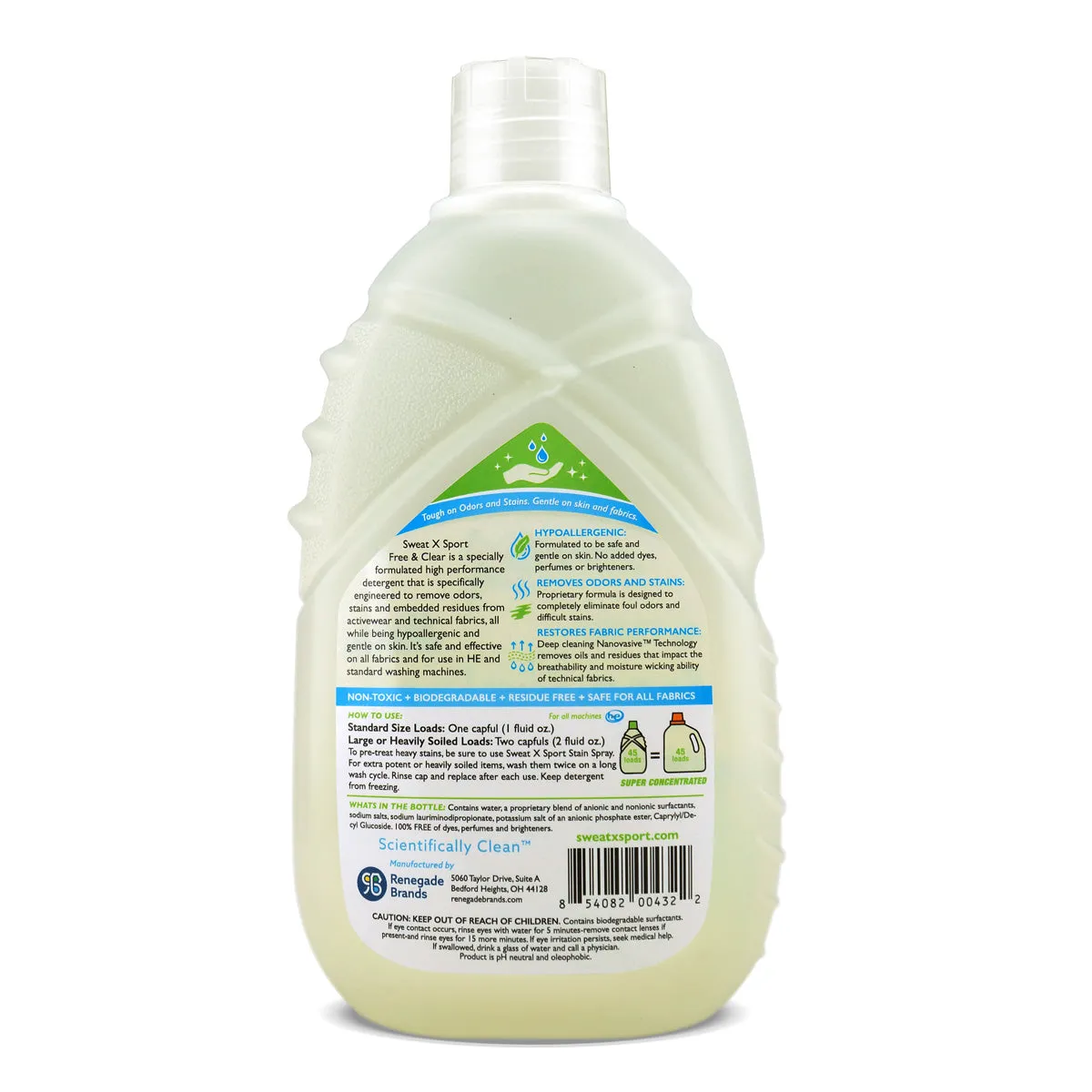 NEW! SweatX Sport Free & Clear Detergent