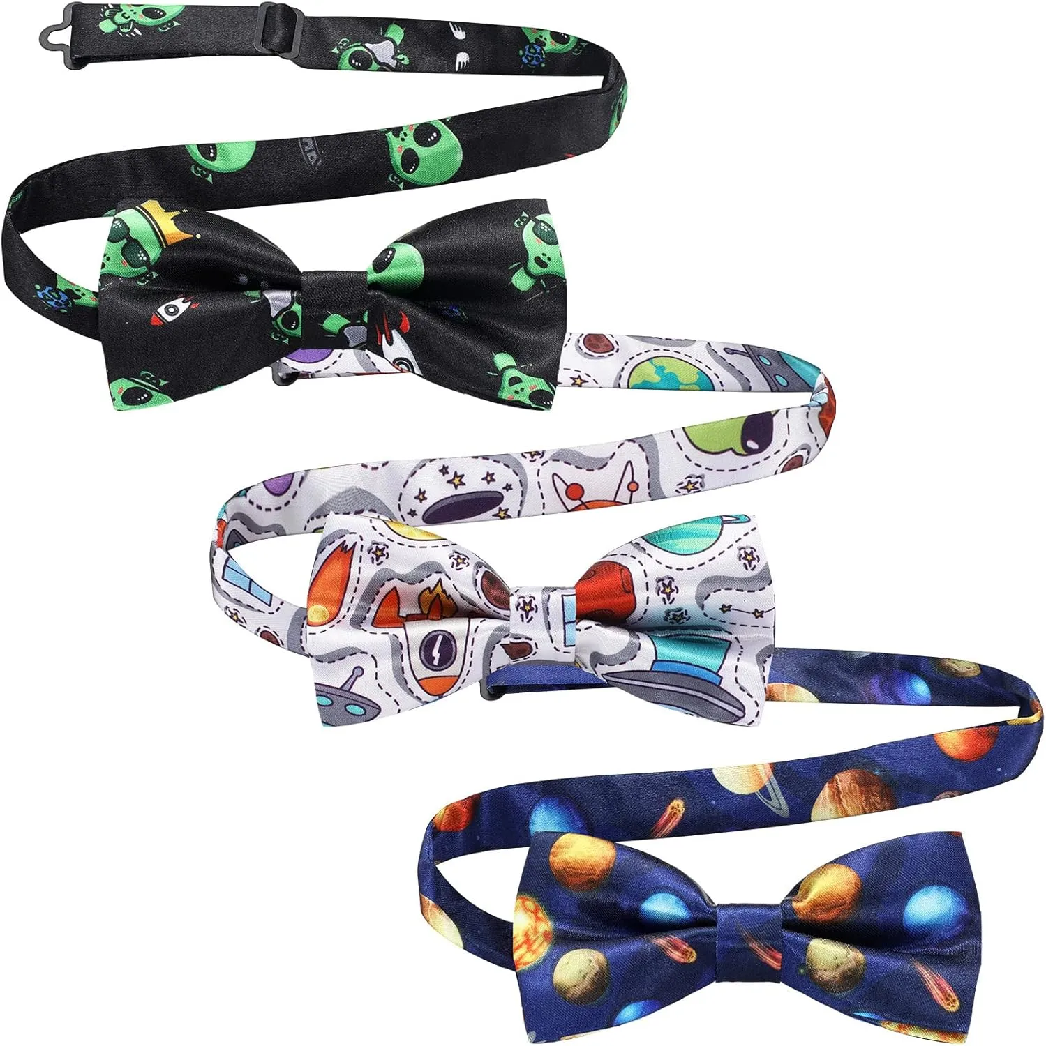 Newcotte 3 Pcs Boy's Bow Ties for Kids Toddler Child Cute Adjustable Costume Pre Tied Bowties for Kids Wedding Birthday Party