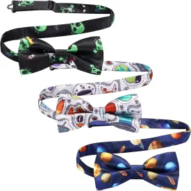 Newcotte 3 Pcs Boy's Bow Ties for Kids Toddler Child Cute Adjustable Costume Pre Tied Bowties for Kids Wedding Birthday Party