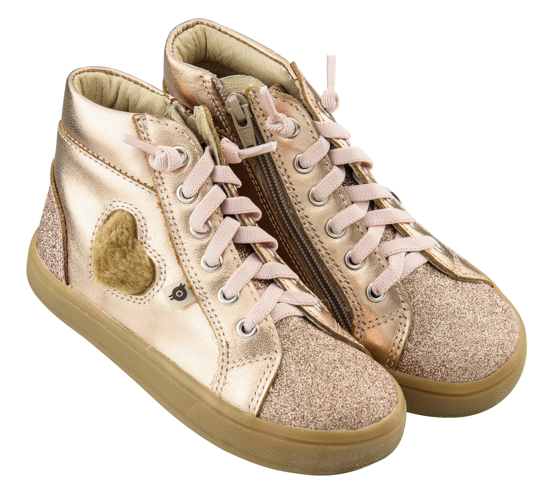 Old Soles Girl's Glam Heart High-Top, Rose Glam