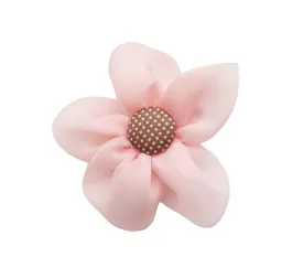 Organza Flower Hair Clip Pale Pink Handmade