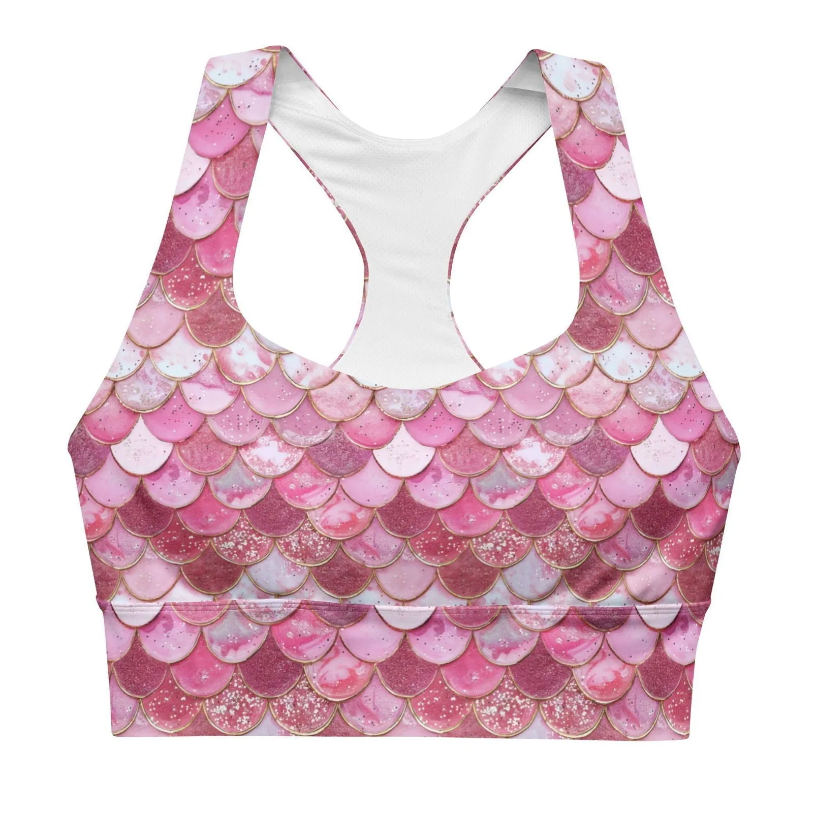 Pink Pearl Mermaid Eco Sports Bra Top