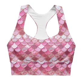 Pink Pearl Mermaid Eco Sports Bra Top