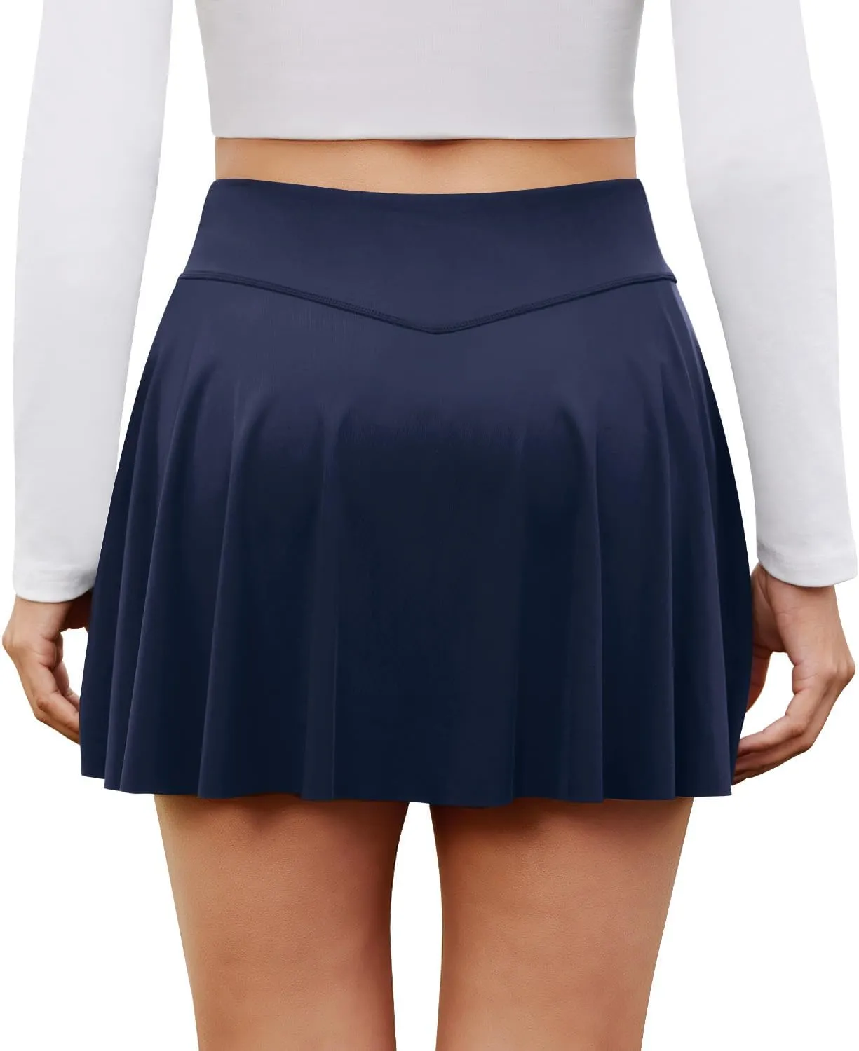 Pleated Skirts for Women High Waisted Tennis Golf Skirt with Shorts Pockets Athletic Pickleball Mini Skort