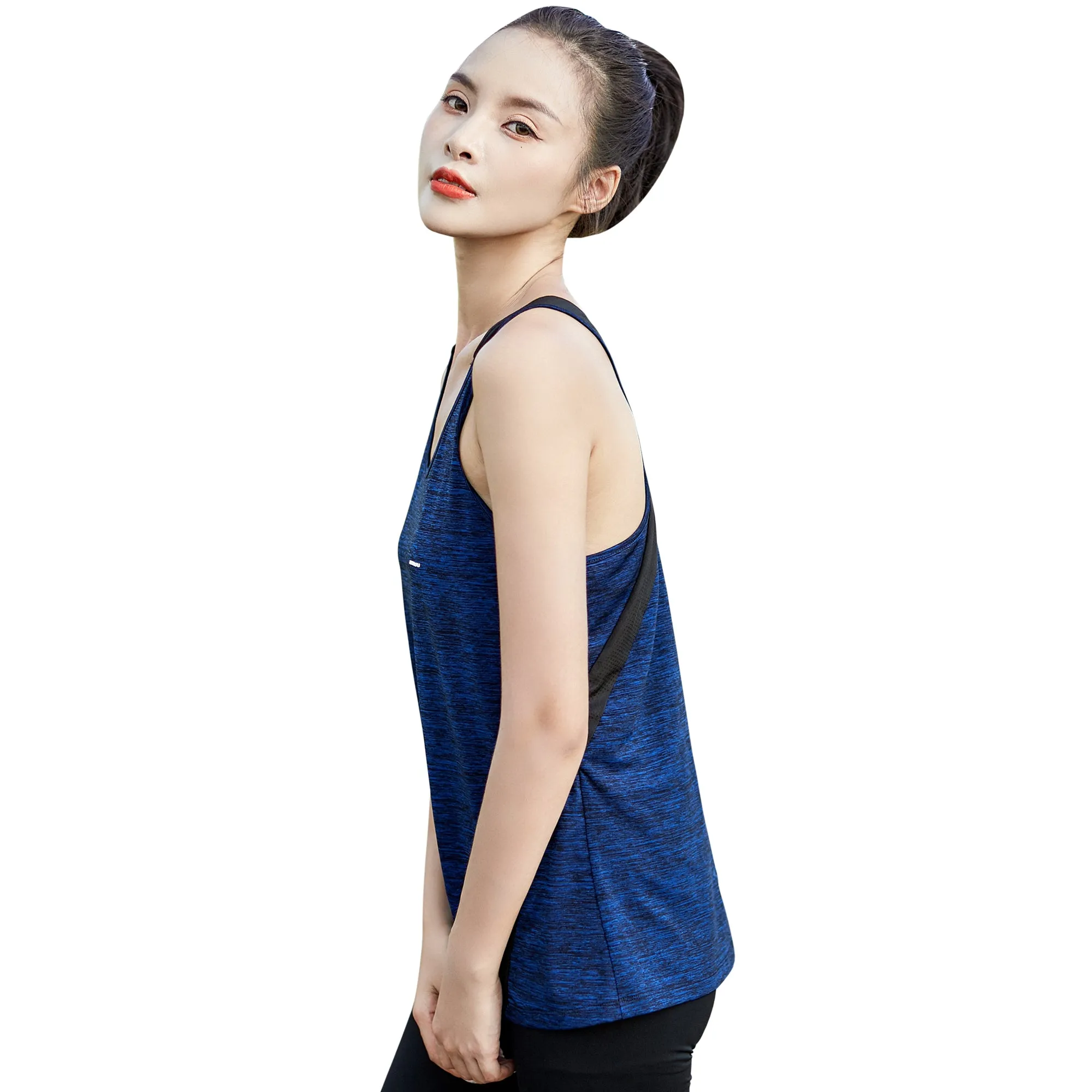Sidiou Gruop Anniou Sleeveless Workout Tank Tops for Women Gym Athletic Breathable Running Tops Sun Protection Yoga Sport Vest