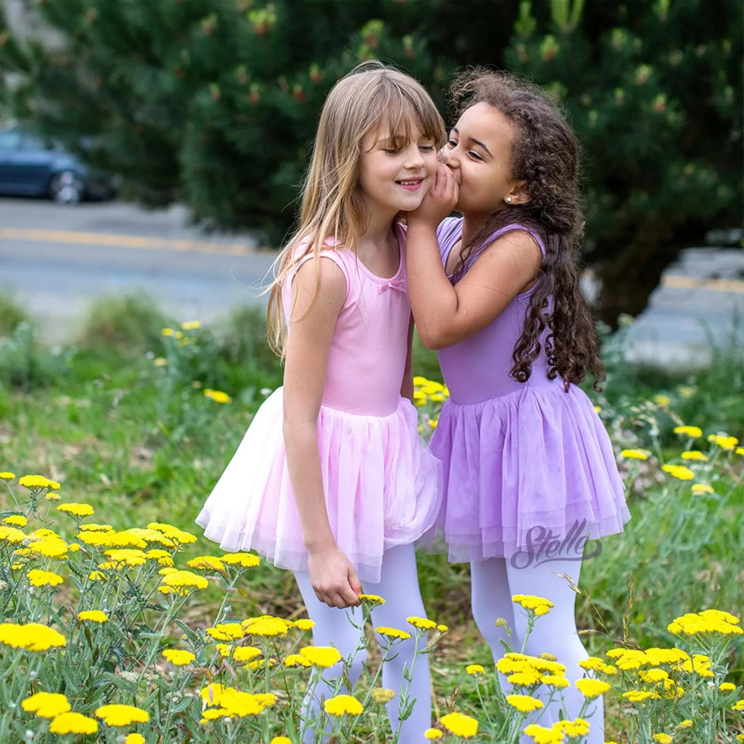 Stelle Puff Sleeve Ballet Leotards for Girls with Sparkly Tutu Skirted Toddler Dance Dress Outfit