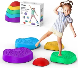 Stepping Stones for Kids Toddlers Sensory Balance Toys Obstacle Course Equipment for Indoor Outdoor Play Training Childrens Coordination & Motor Skills (5pcs)