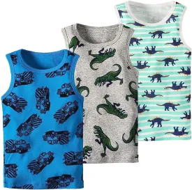 Toddler Baby Boys Tank Soft Cotton Sleeveless Top Undershirts Pack of 3