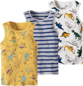 Toddler Baby Boys Tank Soft Cotton Sleeveless Top Undershirts Pack of 3