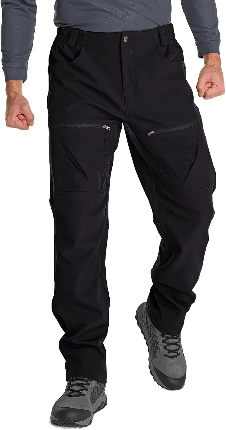 Toomett Mens Winter Hiking Snow Pants Waterproof Insulated Fleece Lined for Skiing Camping Outdoor Softshell Snowboard Pants