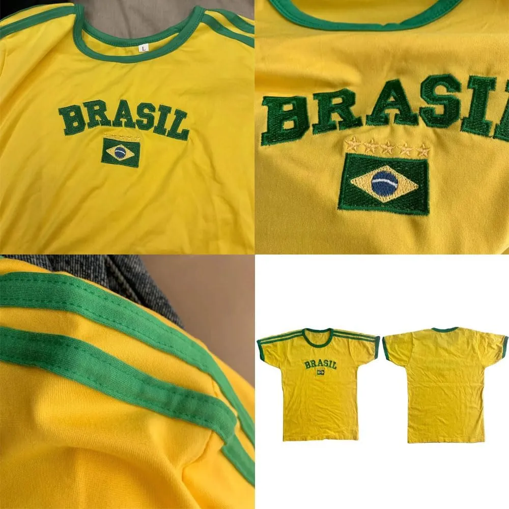 Vintage Graphic Baby Tees for Women Brazil Shirt Y2k Tops Mexico Crop Top Jersey 2000s Summer Going Out Tops